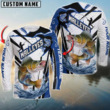 Maxcorner Walleye Fishing Jersey Blue Line Pattern Personalized 3D Long Sleeve Shirt