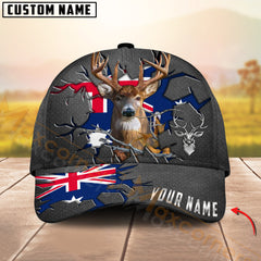 Maxcorners Deer Hunting Cap Crack Flag Personalized Name 3D Cap (4 Colors)