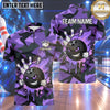 Maxcorners Bowling Grinning Bowling Ball Character Fiery Flames Paint Dripping Crashing Pins Camo Pattern Multi Options Personalized Name, Team Name Unisex 3D Shirt (4 Colors)