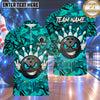 Maxcorners Bowling Cool Bowling Ball Character Rock Sign Gesture Liquid Splatter Camo Pattern Abstract Multi Options Personalized Name, Team Name Unisex 3D Shirt (4 Colors)
