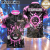 Maxcorners Bowling Expressive Clenched Fists Bowling Ball Character Fiery Smoke Splatter Paint Geometric Polygon Pattern Multi Options Personalized Name, Team Name Unisex 3D Shirt (4 Colors)