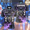 Maxcorners Bowling Aggressive Snake Cobra Mascot Bowling Ball Character Lightning Bolts Snake Skin Texture Multi Options Personalized Name, Team Name Unisex 3D Shirt (4 Colors)