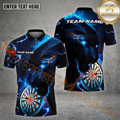 Maxcorners Panther Power Darts  Personalized Name, Team Name 3D Polo Shirt (4 Colors)