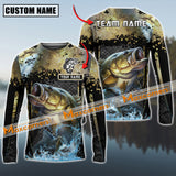 Maxcorner Bass Fishing Skinfish Trophy Fish Pattern Personalized 3D Long Sleeve Shirt