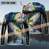 Maxcorner Tuna Fishing Skinfish Trophy Fish Pattern Personalized 3D Long Sleeve Shirt