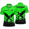 Maxcorners Bowling Polo Shirt Eagle Silhouette Splash Grunge Texture Feathers Ball Pins Multi Options Personalized Name, Team Name Unisex 3D Shirt (3 Colors)