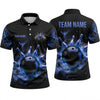 Maxcorners Bowling Polo Shirt Mystic Smoke Fog Magic Aura Glowing Sparks Ball Pins Multi Options Personalized Name, Team Name Unisex 3D Shirt (4 Colors)