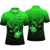 Maxcorners Bowling Polo Shirt Flying Eagle Talons Splatter Halftone Dots Ball Pins Multi Options Personalized Name, Team Name Unisex 3D Shirt (4 Colors)