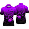 Maxcorners Bowling Polo Shirt Flying Eagle Talons Splatter Halftone Dots Ball Pins Multi Options Personalized Name, Team Name Unisex 3D Shirt (4 Colors)