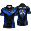 Maxcorners Bowling Polo Shirt Shield Crest Emblem Chevron Stripes Halftone Pattern Ball Pins Multi Options Personalized Name, Team Name Unisex 3D Shirt (4 Colors)