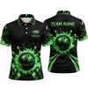Maxcorners Bowling Polo Shirt Ink Splatter Splash Diamonds Pattern Ball Pins Personalized Custom Team Player Name Apparel (4 Color)