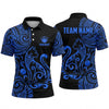 Maxcorners Bowling Polo Shirt Tribal Tattoo Swirl Cat Silhouette Feline Mascot Ball Pins Multi Options Personalized Name, Team Name Unisex 3D Shirt (4 Colors)
