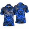 Maxcorners Bowling Polo Shirt Molten Lava Monster Face Cracked Rocks Flaming Aura Ball Pins Multi Options Personalized Name, Team Name Unisex 3D Shirt (4 Colors)