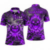 Maxcorners Bowling Polo Shirt Molten Lava Monster Face Cracked Rocks Flaming Aura Ball Pins Multi Options Personalized Name, Team Name Unisex 3D Shirt (4 Colors)
