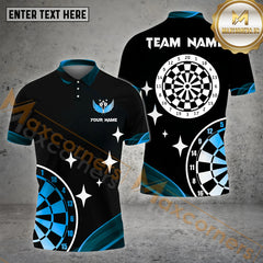 Maxcorners  Darts Basic Blink Dartboard Personalized Name, Team Name 3D Polo Shirt (4 Colors)