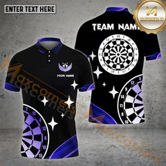 Maxcorners  Darts Basic Blink Dartboard Personalized Name, Team Name 3D Polo Shirt (4 Colors)