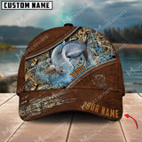 Maxcorners Catfish Fishing Leather Pattern Personalized Classic 3D Cap