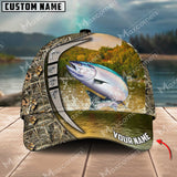 Maxcorners Salmon Fishing River Pattern Personalized Classic 3D Cap