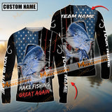 Maxcorners Mahi-Mahi Fishing Flag USA Make Fishing Great Again Pattern Sun Protection Personalized Name Team Name 3D Shirts