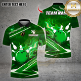 Maxcorners Bowling Shirts  Flame Bowling Design, Personalized Bowling Polo for Men Women, Personalized Name Team 3D Shirt