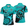 Maxcorners Darts Polo Shirt Muscular Angry Bull Mascot Fire Flames Paint Splatter Target Board Multi Options Personalized Name, Team Name Unisex 3D Shirt (5 Colors)