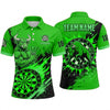 Maxcorners Darts Polo Shirt Muscular Angry Bull Mascot Fire Flames Paint Splatter Target Board Multi Options Personalized Name, Team Name Unisex 3D Shirt (5 Colors)