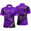 Maxcorners Darts Polo Shirt Muscular Angry Bull Mascot Fire Flames Paint Splatter Target Board Multi Options Personalized Name, Team Name Unisex 3D Shirt (5 Colors)