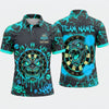 Maxcorners Darts Polo Shirt Fiery Monster Face Dripping Lava Cracked Rock Skulls Graffiti Target Board Multi Options Personalized Name, Team Name Unisex 3D Shirt (5 Colors)