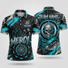 Maxcorners Darts Polo Shirt No Mercy Text Skull Crosshair Ribbon Arrow Target Board Multi Options Personalized Name, Team Name Unisex 3D Shirt (5 Colors)