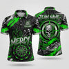 Maxcorners Darts Polo Shirt No Mercy Text Skull Crosshair Ribbon Arrow Target Board Multi Options Personalized Name, Team Name Unisex 3D Shirt (5 Colors)