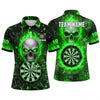 Maxcorners Darts Polo Shirt Screaming Skull Fiery Aura Lightning Strike Sparks Target Board Multi Options Personalized Name, Team Name Unisex 3D Shirt (5 Colors)