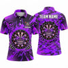 Maxcorners Darts Polo Shirt Monster Face Sharp Teeth Camo Pattern Skulls Dripping Slime Target Board Multi Options Personalized Name, Team Name Unisex 3D Shirt (5 Colors)