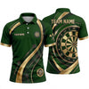 Maxcorners Darts Polo Shirt Elegant Golden Curved Stripes Wavy Lines Target Board Multi Options Personalized Name, Team Name Unisex 3D Shirt (4 Colors)
