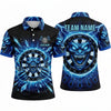 Maxcorners Darts Polo Shirt Evil Demon Monster Claws Screaming Face Lightning Aura Target Board Multi Options Personalized Name, Team Name Unisex 3D Shirt (4 Colors)