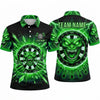 Maxcorners Darts Polo Shirt Evil Demon Monster Claws Screaming Face Lightning Aura Target Board Multi Options Personalized Name, Team Name Unisex 3D Shirt (4 Colors)