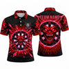 Maxcorners Darts Polo Shirt Evil Demon Monster Claws Screaming Face Lightning Aura Target Board Multi Options Personalized Name, Team Name Unisex 3D Shirt (4 Colors)