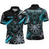 Maxcorners Darts Polo Shirt Fierce Black Panther Mascot Claws Lightning Smoke Target Board Multi Options Personalized Name, Team Name Unisex 3D Shirt (5 Colors)