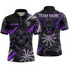 Maxcorners Darts Polo Shirt Fierce Black Panther Mascot Claws Lightning Smoke Target Board Multi Options Personalized Name, Team Name Unisex 3D Shirt (5 Colors)