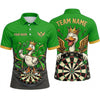 Maxcorners Darts Polo Shirt Royal Crown Duck Mascot Cloak Ribbon Wings Target Board Multi Options Personalized Name, Team Name Unisex 3D Shirt (4 Colors)