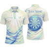 Maxcorners Darts Polo Shirt Luxurious Swirl Fluid Waves Geometrical Line Art Target Board Multi Options Personalized Name, Team Name Unisex 3D Shirt (5 Colors)
