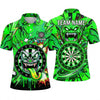 Maxcorners Darts Polo Shirt Crazy Monster Character Tongue Out Sharp Teeth Lightning Splatter Target Board Multi Options Personalized Name, Team Name Unisex 3D Shirt (5 Colors)