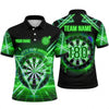 Maxcorners Darts Polo Shirt Let's Play Darts Text Retro Synthwave Grid Neon Rays Target Board Multi Options Personalized Name, Team Name Unisex 3D Shirt (5 Colors)