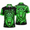 Maxcorners Darts Polo Shirt Powerful Roaring Lion King Mane Lightning Burst Target Board Multi Options Personalized Name, Team Name Unisex 3D Shirt (5 Colors)