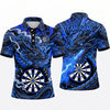 Maxcorners Darts Polo Shirt Mythical Fire Breathing Dragon Scales Electric Lightning Target Board Multi Options Personalized Name, Team Name Unisex 3D Shirt (5 Colors)