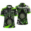 Maxcorners Darts Polo Shirt Grim Reaper Hooded Skeleton Ghost Smoke Fog Skulls Target Board Multi Options Personalized Name, Team Name Unisex 3D Shirt (5 Colors)