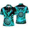 Maxcorners Darts Polo Shirt Phoenix Bird Flying Fire Wings Flame Energy Target Board Multi Options Personalized Name, Team Name Unisex 3D Shirt (5 Colors)