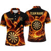 Maxcorners Darts Polo Shirt Phoenix Bird Flying Fire Wings Flame Energy Target Board Multi Options Personalized Name, Team Name Unisex 3D Shirt (5 Colors)