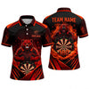 Maxcorners Darts Polo Shirt Fierce Grizzly Bear Mascot Claw Marks Smoke Target Board Multi Options Personalized Name, Team Name Unisex 3D Shirt (4 Colors)