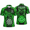 Maxcorners Darts Polo Shirt Ferocious Panther Mascot Claws Lightning Strike Glowing Aura Target Board Multi Options Personalized Name, Team Name Unisex 3D Shirt (5 Colors)