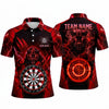 Maxcorners Darts Polo Shirt Ferocious Panther Mascot Claws Lightning Strike Glowing Aura Target Board Multi Options Personalized Name, Team Name Unisex 3D Shirt (5 Colors)